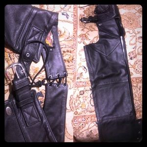 Harley-Davidson ladies black leather chaps